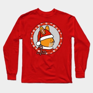 Christmas Portrait of Santa Bunny Long Sleeve T-Shirt